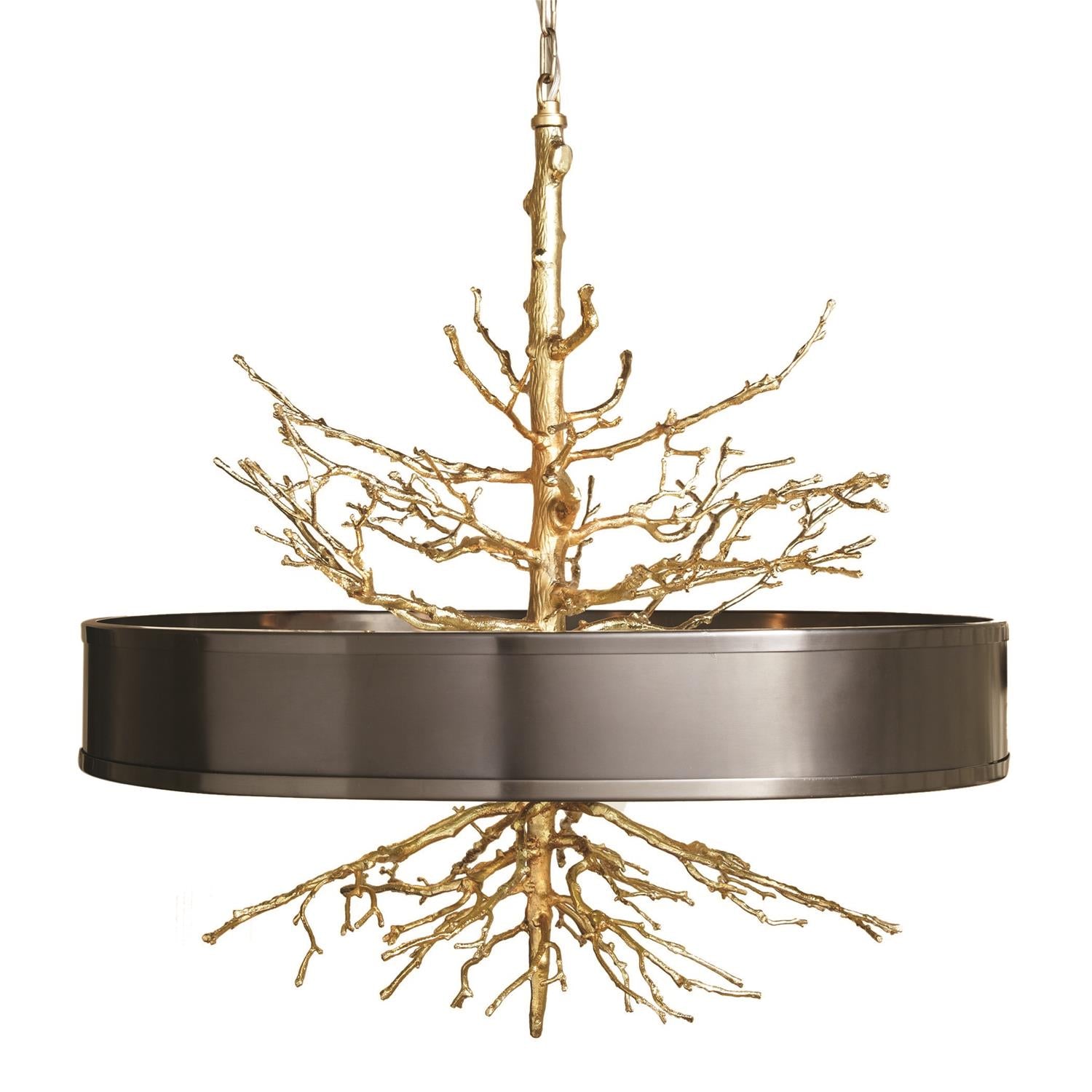 Twig Pendant-Global Views-GVSA-9.91799-PendantsBrass w/Bronze Shade-2-France and Son