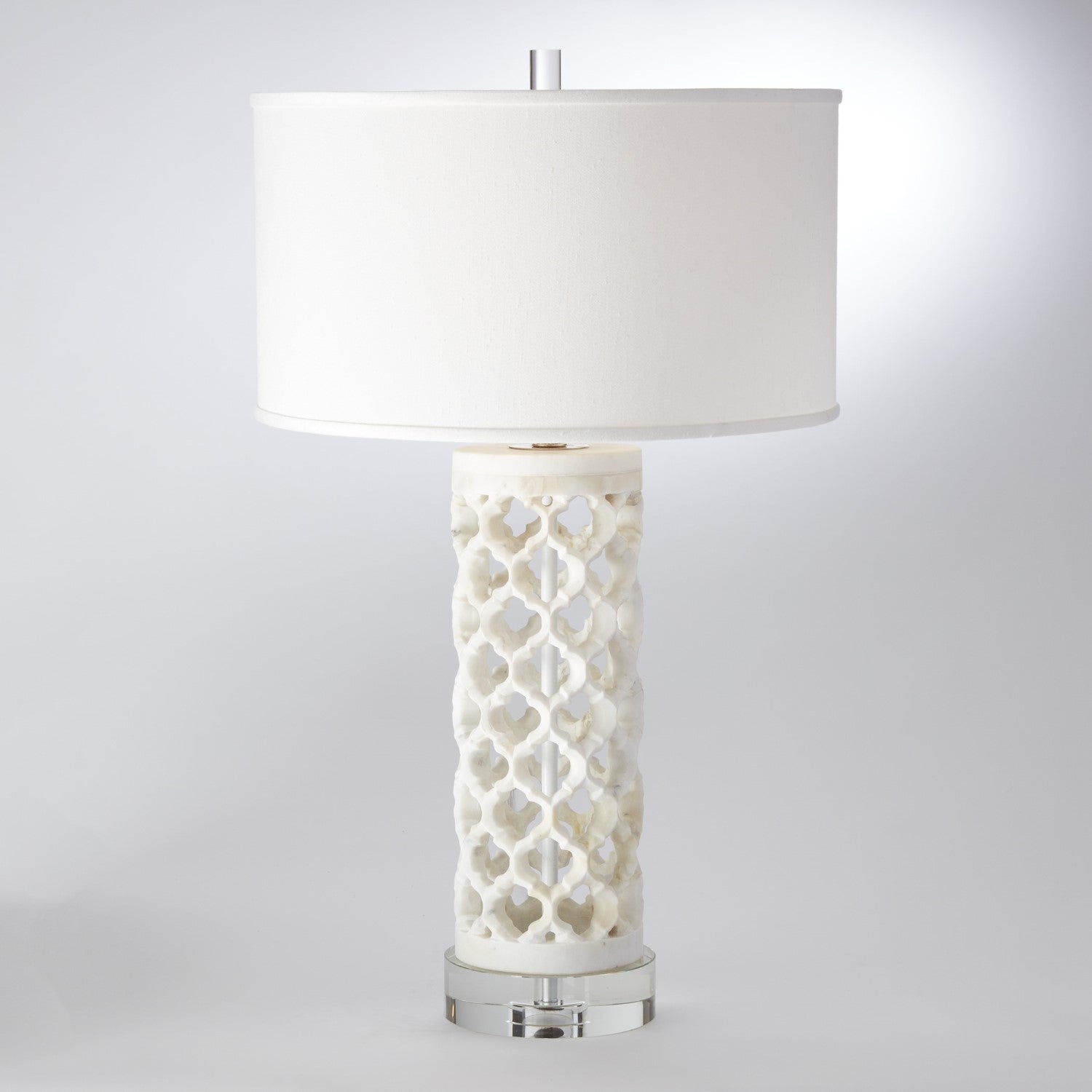 Round Arabesque Marble Lamp-Global Views-GVSA-9.91906-Table Lamps-1-France and Son