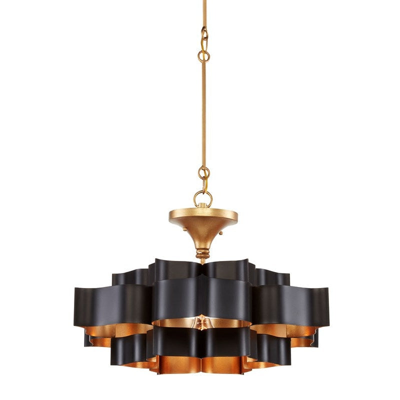 Grand Lotus Black Small Chandelier-Currey-CURY-9000-0855-Chandeliers-1-France and Son