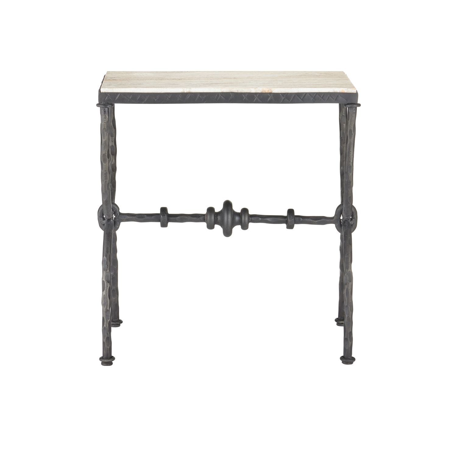Agora White Travertine Side Table