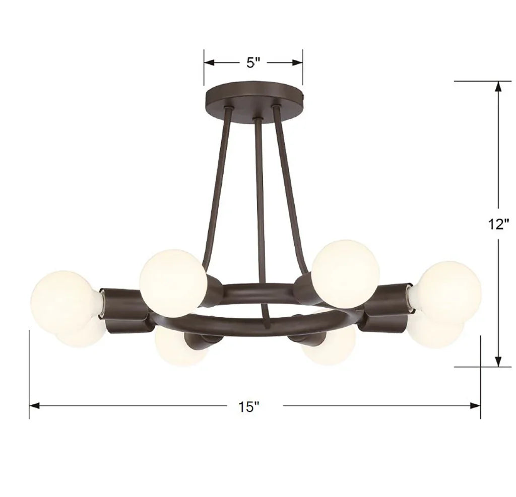 Hunter 8 Light Bronze Ceiling Mount