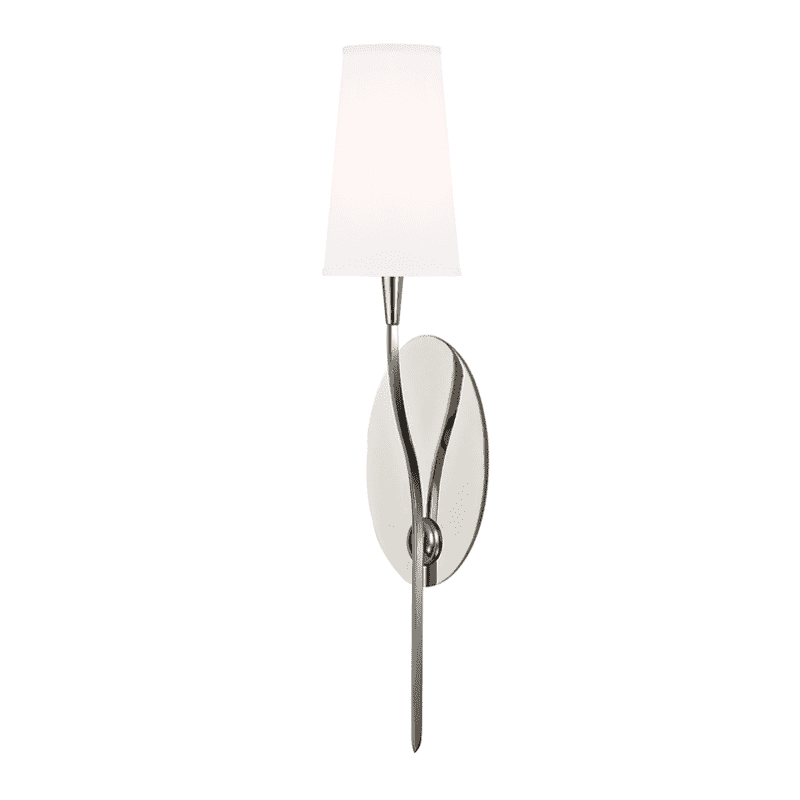 Rutland 1 Light Wall Sconce With White Shades-Hudson Valley-HVL-3711-PN-WS-Wall Lighting-1-France and Son