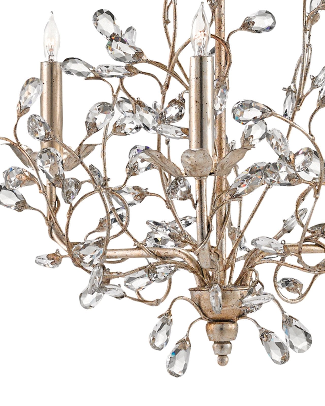 Crystal Bud Small Silver Chandelier