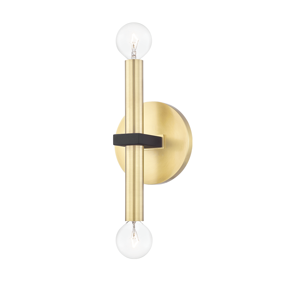 Colette 2 Light Wall Sconce-Mitzi-HVL-H296102-AGB/BK-Outdoor Wall SconcesAged Brass / Black-1-France and Son