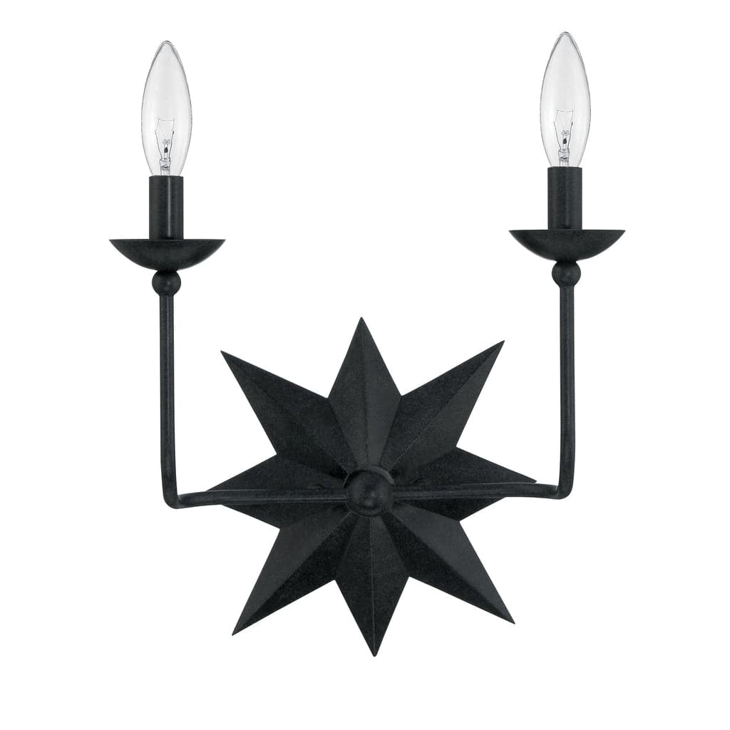 Astro 2 Light Wall Mount-Crystorama Lighting Company-CRYSTO-9232-BK-Flush Mounts-1-France and Son