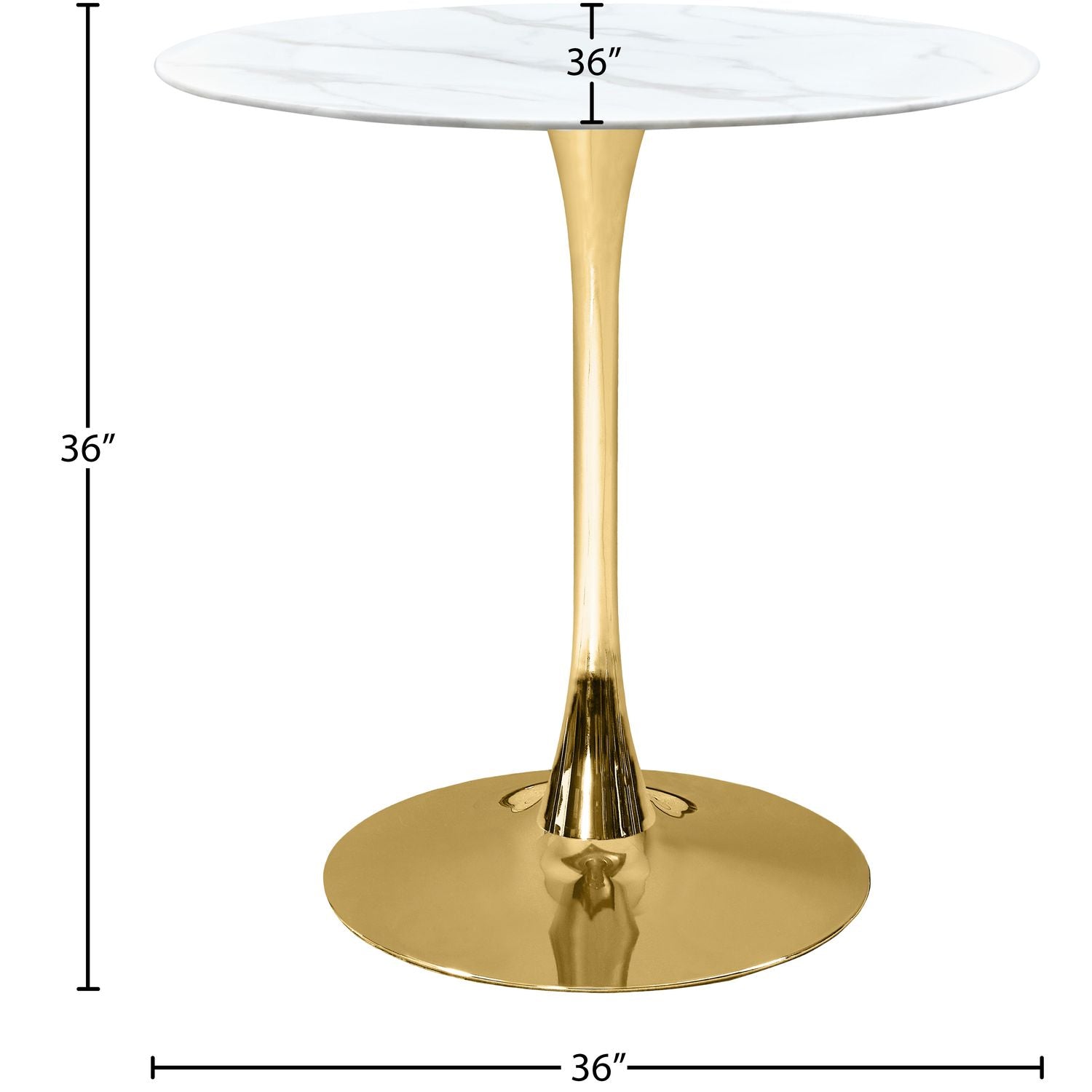 Holly Marble Veneer Top And Iron Base Counter Height Table — Gold
