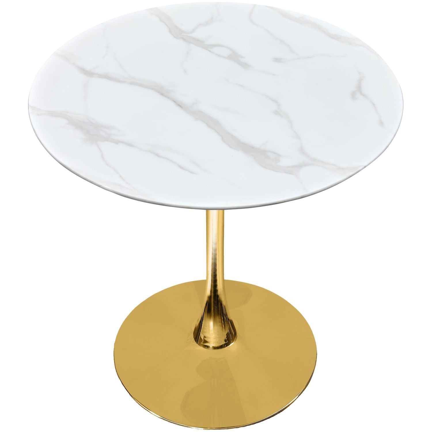 Holly Marble Veneer Top And Iron Base Counter Height Table — Gold