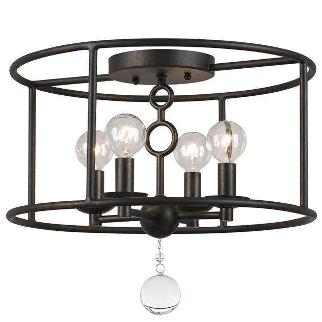 Cameron 4 Light Bronze Semi-Flush-Crystorama Lighting Company-CRYSTO-9267-EB-Flush Mounts-1-France and Son