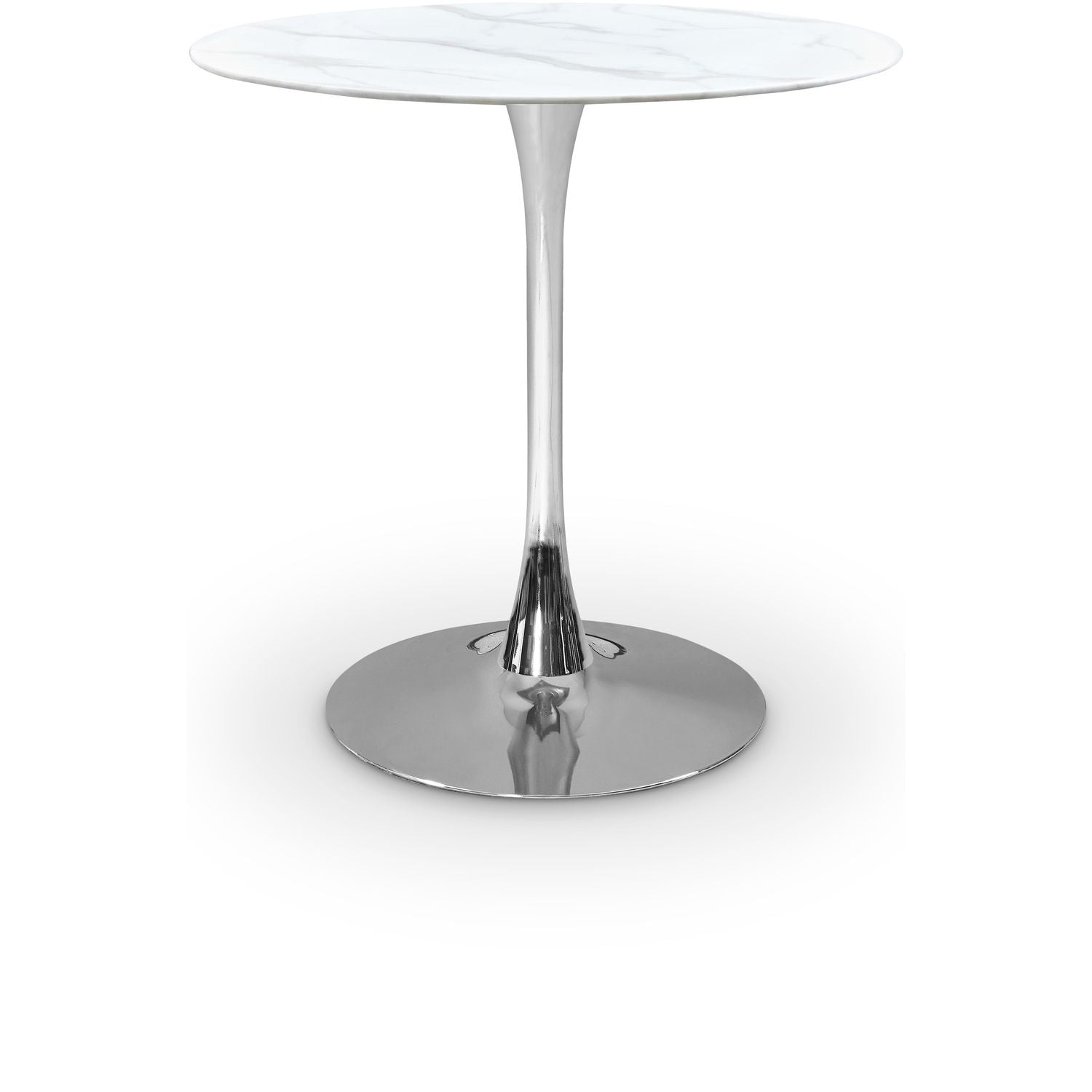 Holly Marble Veneer Top And Iron Base Counter Height Table — Chrome