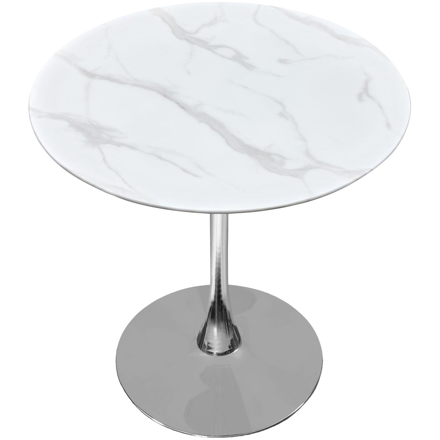 Holly Marble Veneer Top And Iron Base Counter Height Table — Chrome