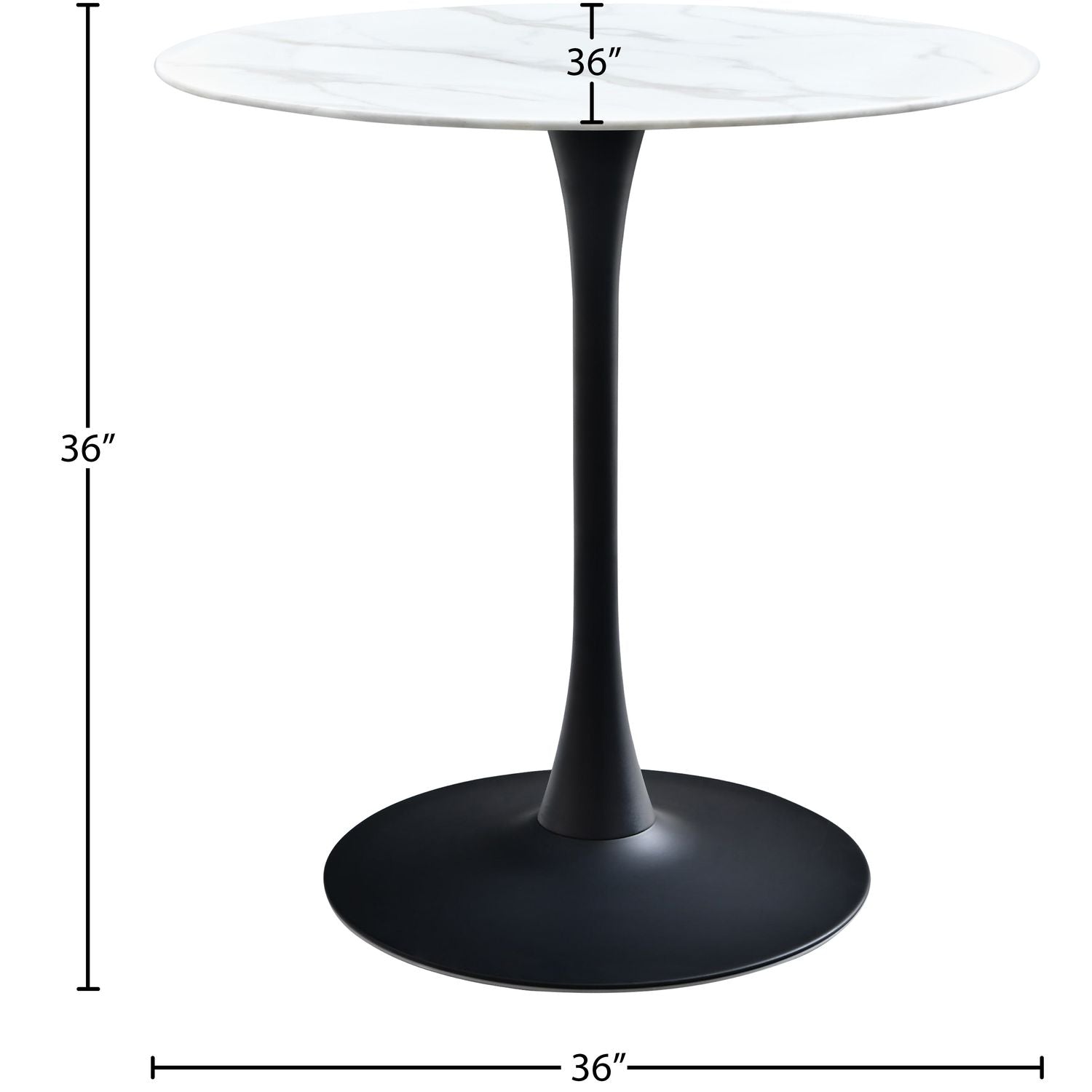 Holly Marble Veneer Top And Iron Base Counter Height Table — Black