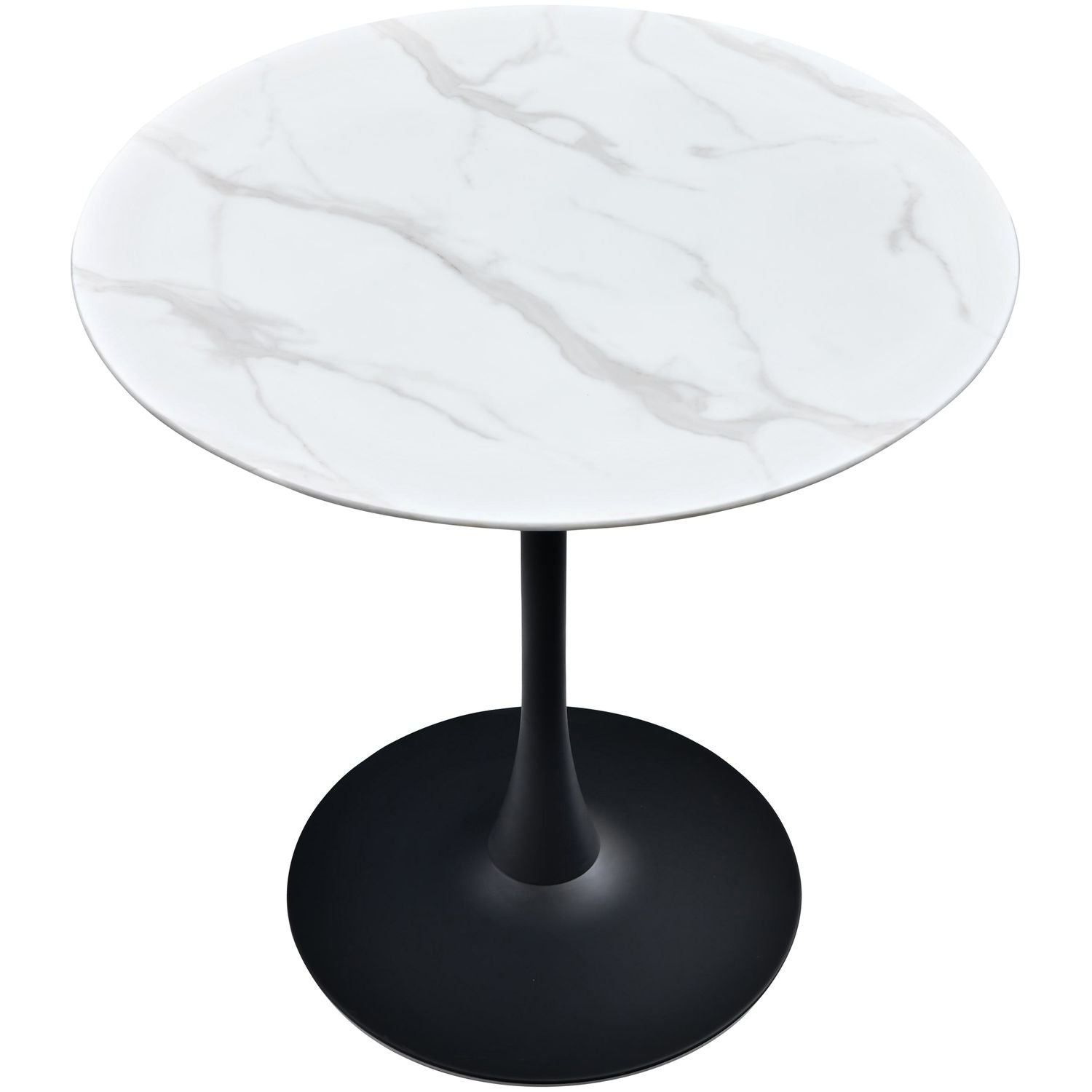 Holly Marble Veneer Top And Iron Base Counter Height Table — Black