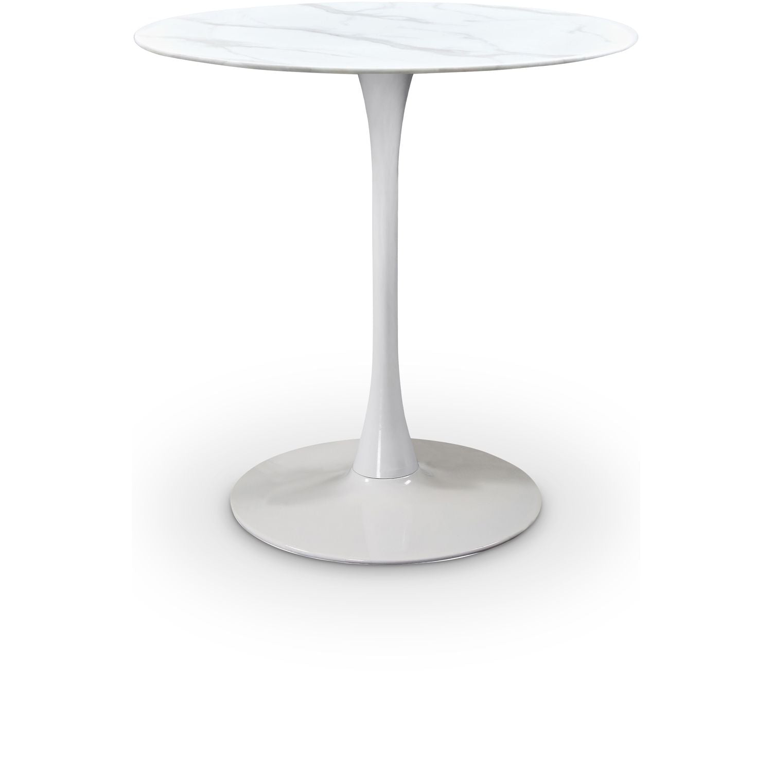 Holly Marble Veneer Top And Iron Base Counter Height Table — White