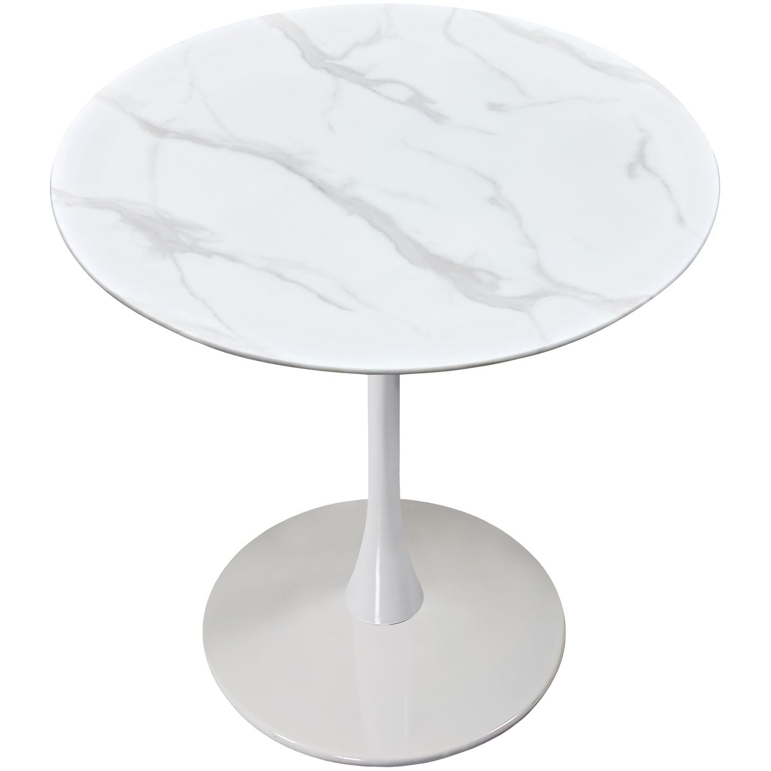 Holly Marble Veneer Top And Iron Base Counter Height Table — White