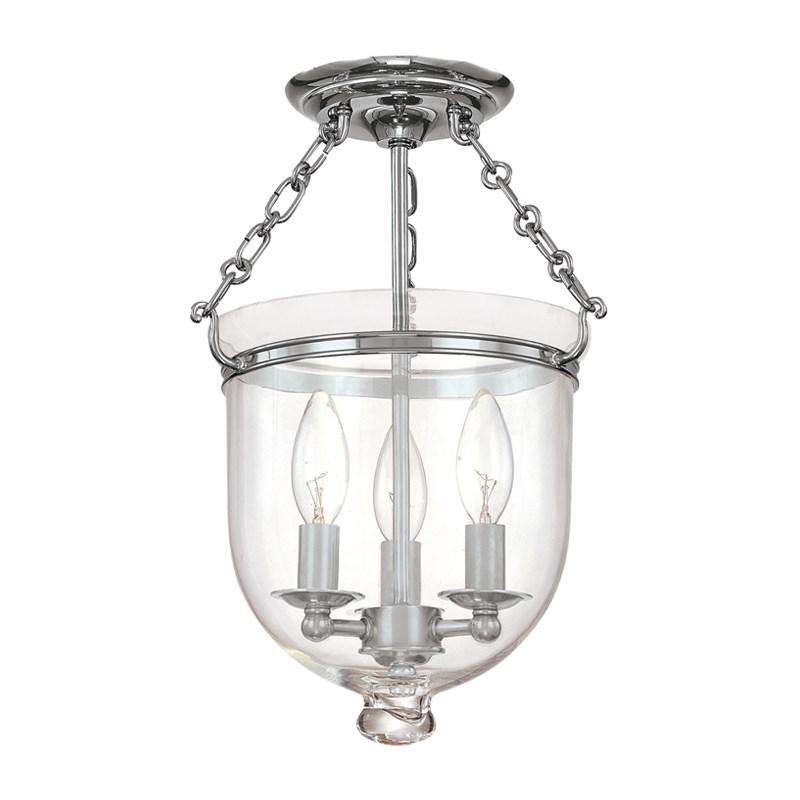 Hampton 3 Light Semi Flush-Hudson Valley-HVL-251-PN-C1-Flush MountsPolished Nickel-1-France and Son