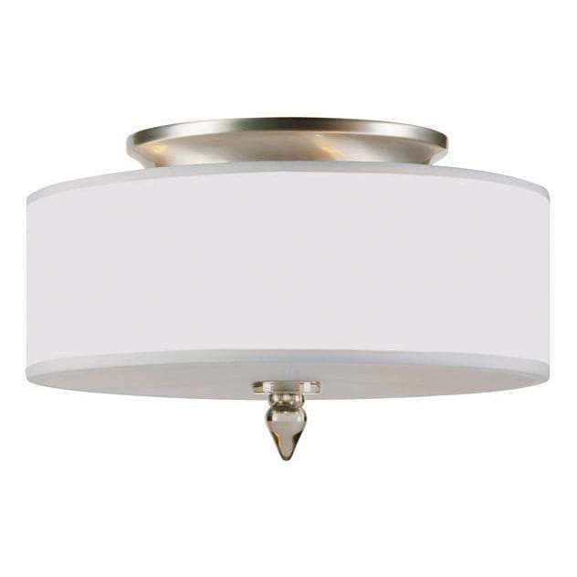 Luxo 3 Light Drum Shade Flush Mount-Crystorama Lighting Company-CRYSTO-9503-SN-Flush MountsSatin Nickel-2-France and Son