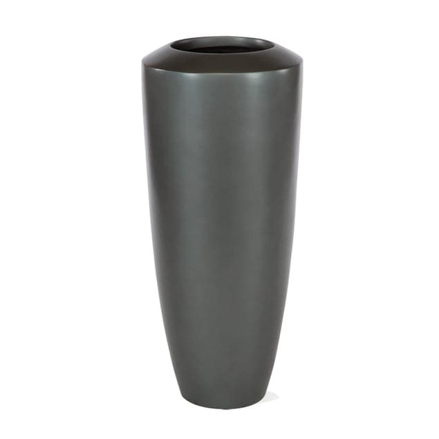 Fiberglass Small Barrel Planter-Gold Leaf Design Group-GOLDL-9505-PW-PlantersSmall-Pewter-Satin-8-France and Son