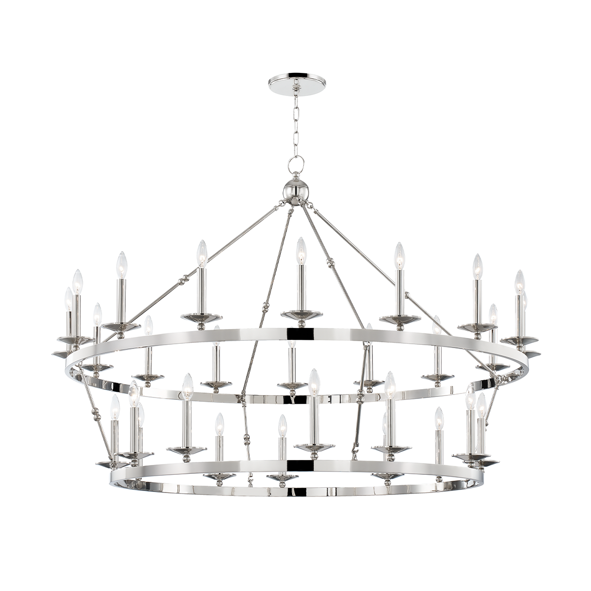 Allendale 28 Light Chandelier-Hudson Valley-HVL-3228-PN-ChandeliersPolished Nickel-3-France and Son