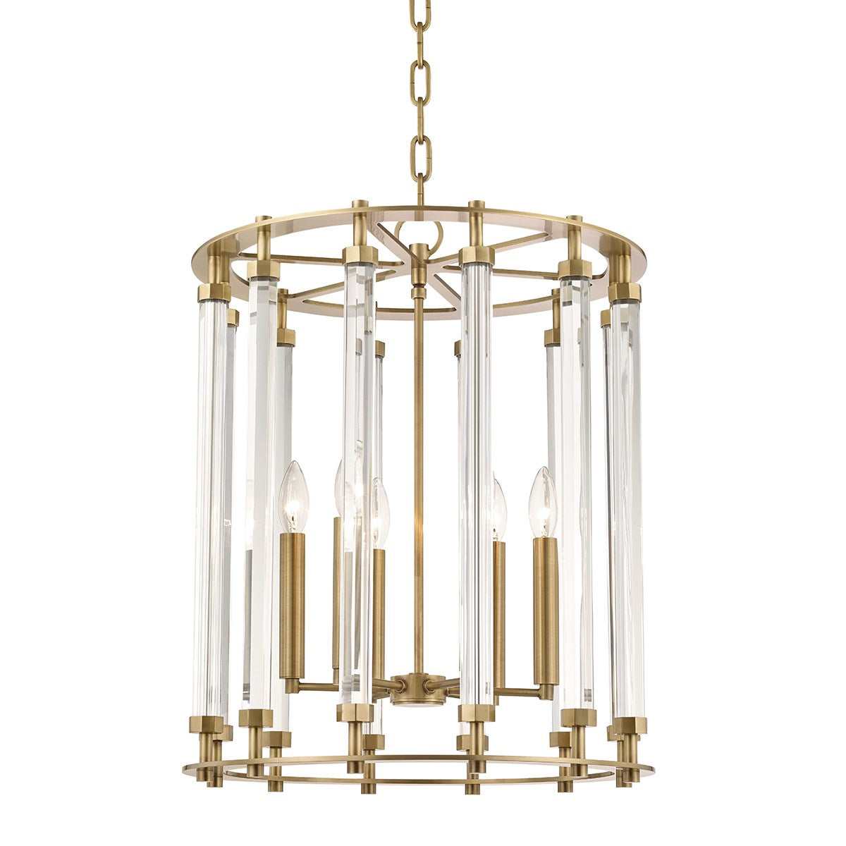 Haddon 6 Light Pendant-Hudson Valley-HVL-2818-AGB-PendantsAged Brass-1-France and Son