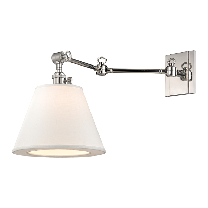 Hillsdale 1 Light Swing Arm Wall Sconce-Hudson Valley-HVL-6233-HN-Wall LightingHistoric Nickel-3-France and Son