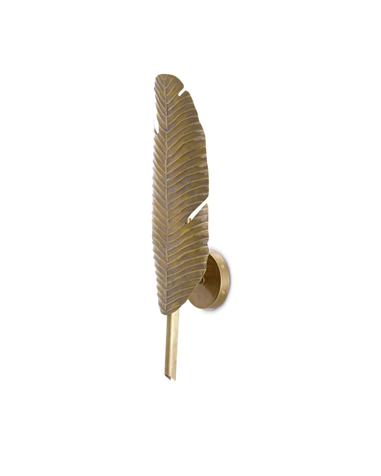 Tropical Brass Leaf Wall Sconce