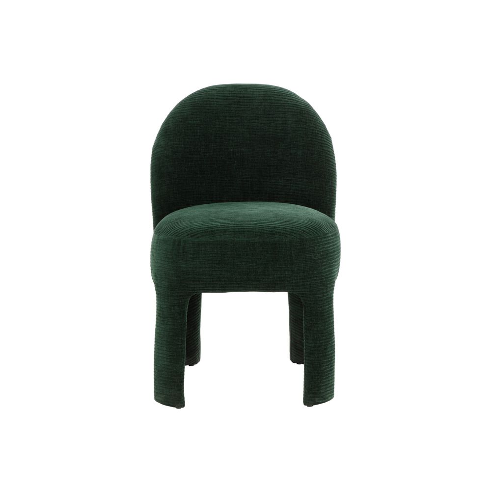 Alternate view of Myrtle Dining Chair, featuring ribbed textile finish, upholstery fabric, corduroy, and armless profile.