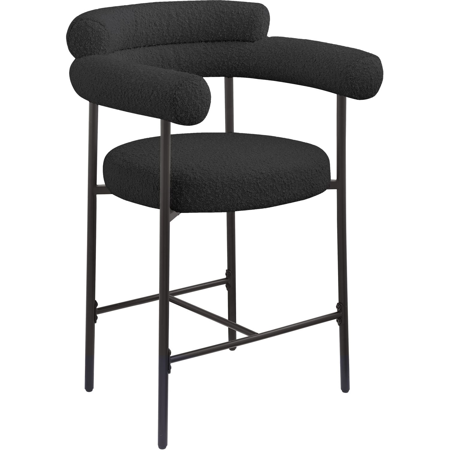 Blake Boucle Fabric Upholstered Counter Stool