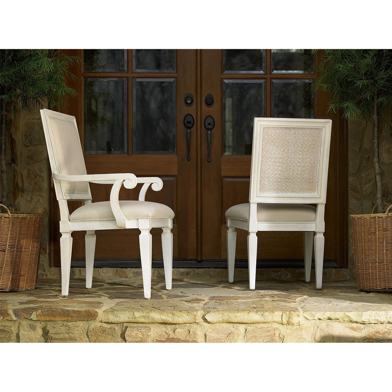 Summer Hill Woven Accent Arm Chair-Universal Furniture-UNIV-987635-RTA-Dining Chairs-3-France and Son