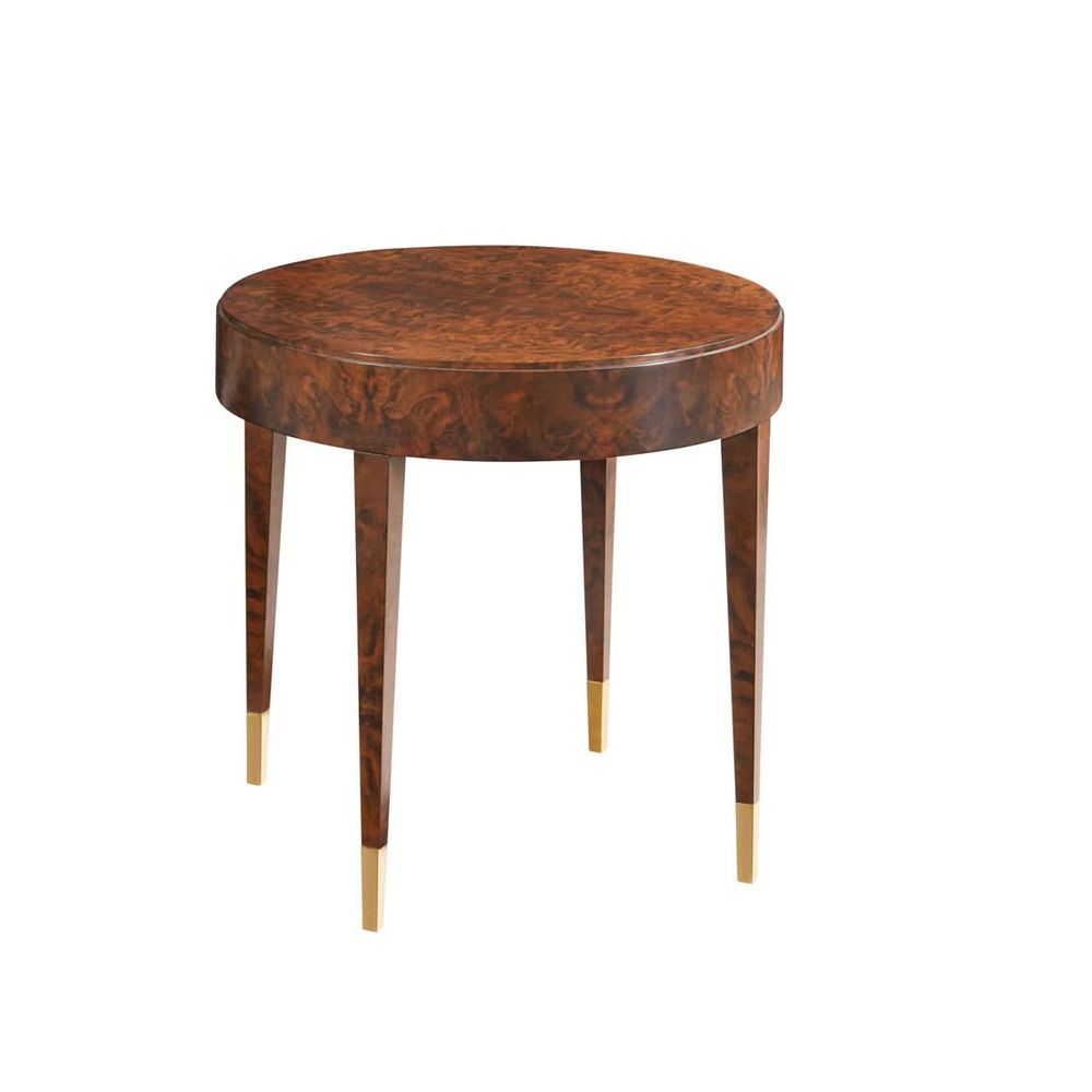 Salena Round End Table - Walnut Burl