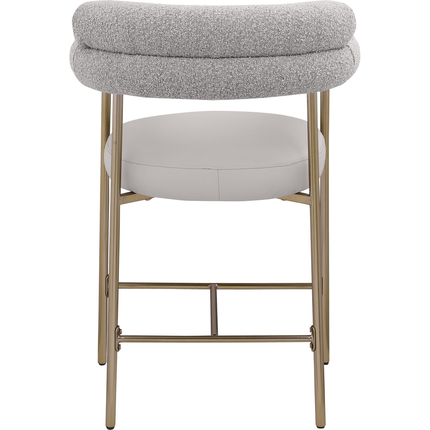 Blake Taupe Vegan Leather And Boucle Fabric Upholstered Counter Stool