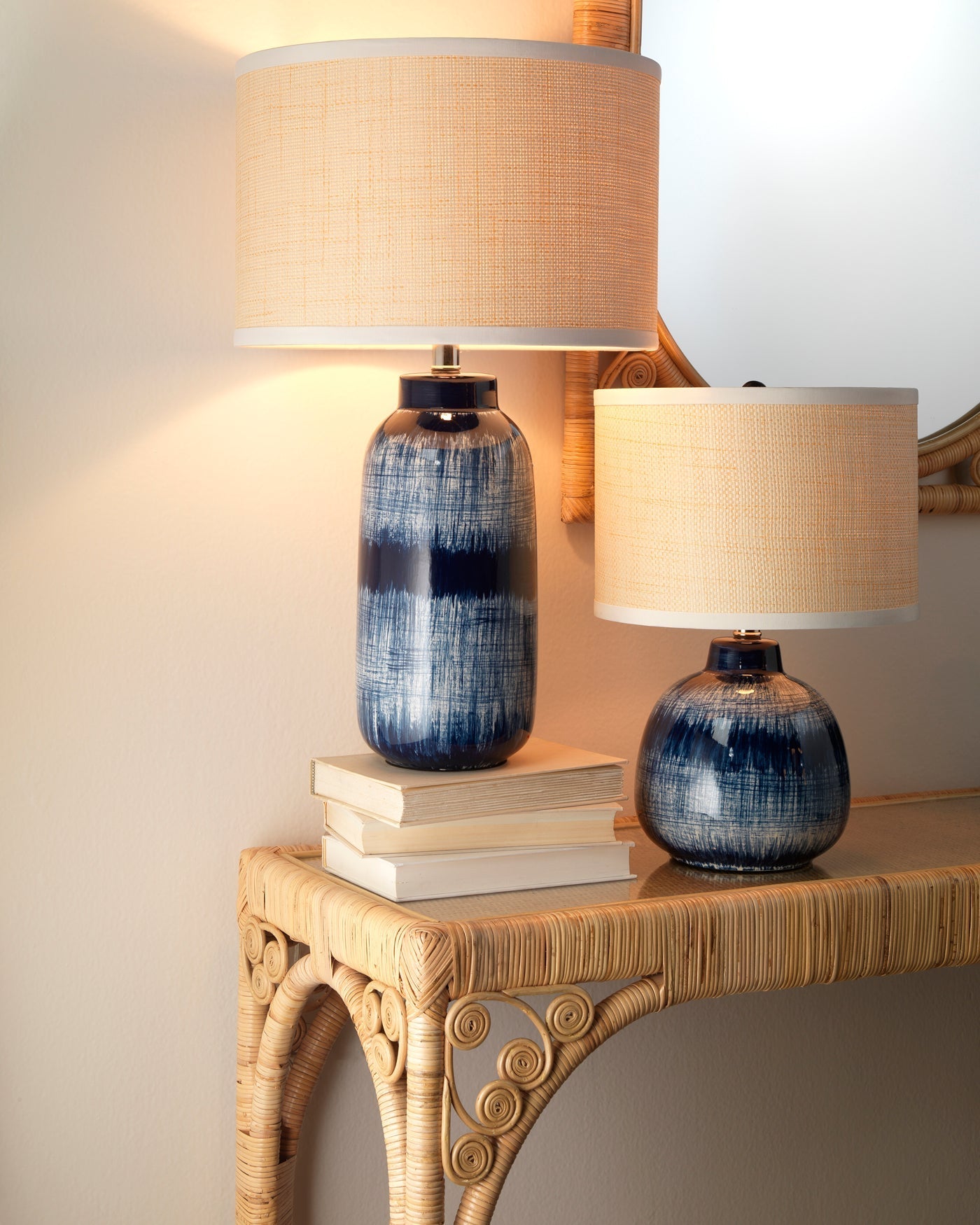 Batik Table Lamp Blue and White - Small-Jamie Young-JAMIEYO-9BATIKSM131S-Table Lamps-2-France and Son