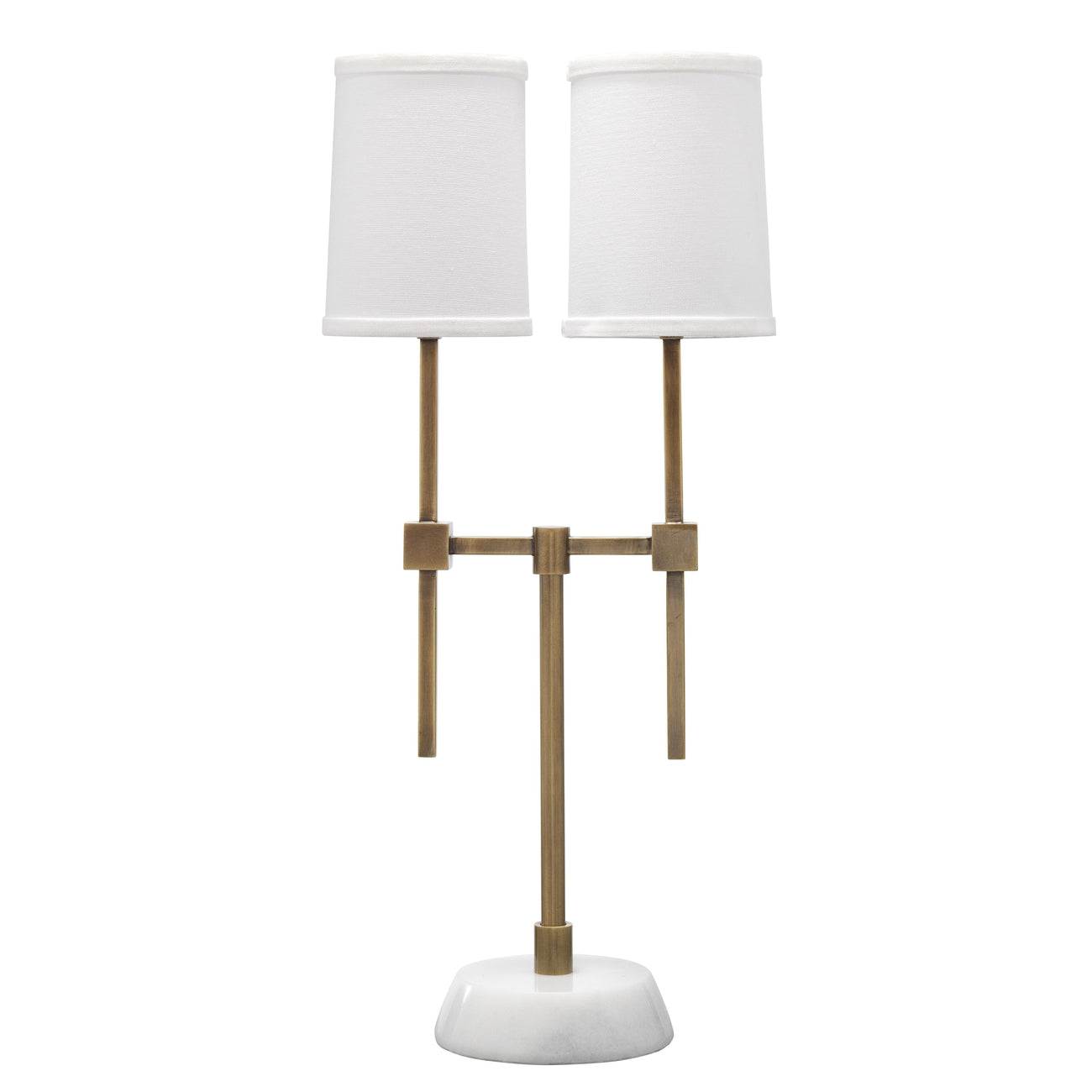 Minerva Twin Shade Console Lamp-Jamie Young-JAMIEYO-9MINE-TLAB-Table Lamps-1-France and Son