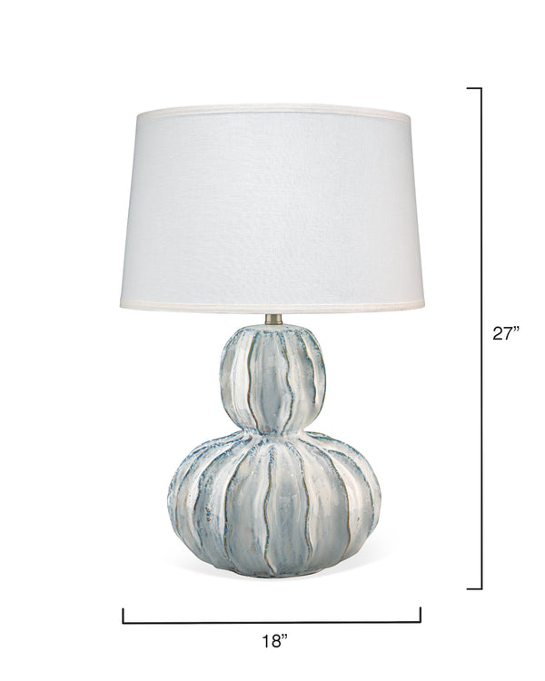 Oceane Gourd Table Lamp-Jamie Young-JAMIEYO-9OCEAWHC131G-Table Lamps-3-France and Son