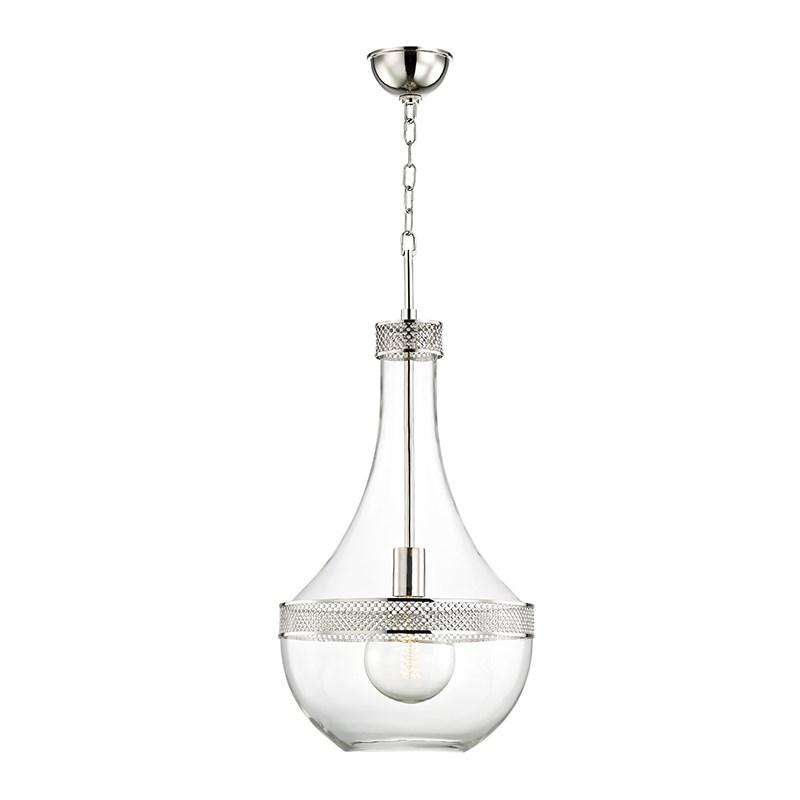 Hagen 1 Light Large Pendant-Hudson Valley-HVL-1814-PN-PendantsPolished Nickel-3-France and Son