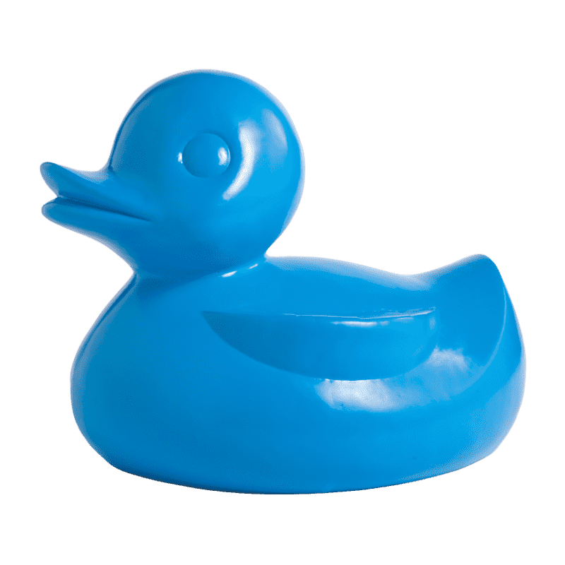 Large Fiberglass Duck-Gold Leaf Design Group-GOLDL-FG2370-BL-DecorBlue-6-France and Son