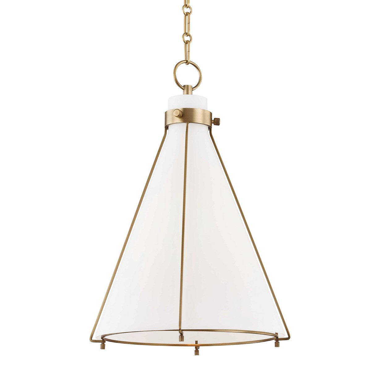 Eldridge Cone Pendant-Hudson Valley-HVL-7316-AGB-PendantsAged Brass-1-France and Son