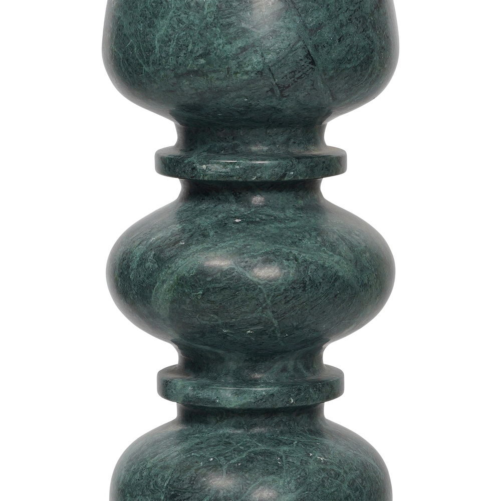 Alternate view of Nubia Green Accent Table, featuring polished finish, marble, and compact round tabletop.