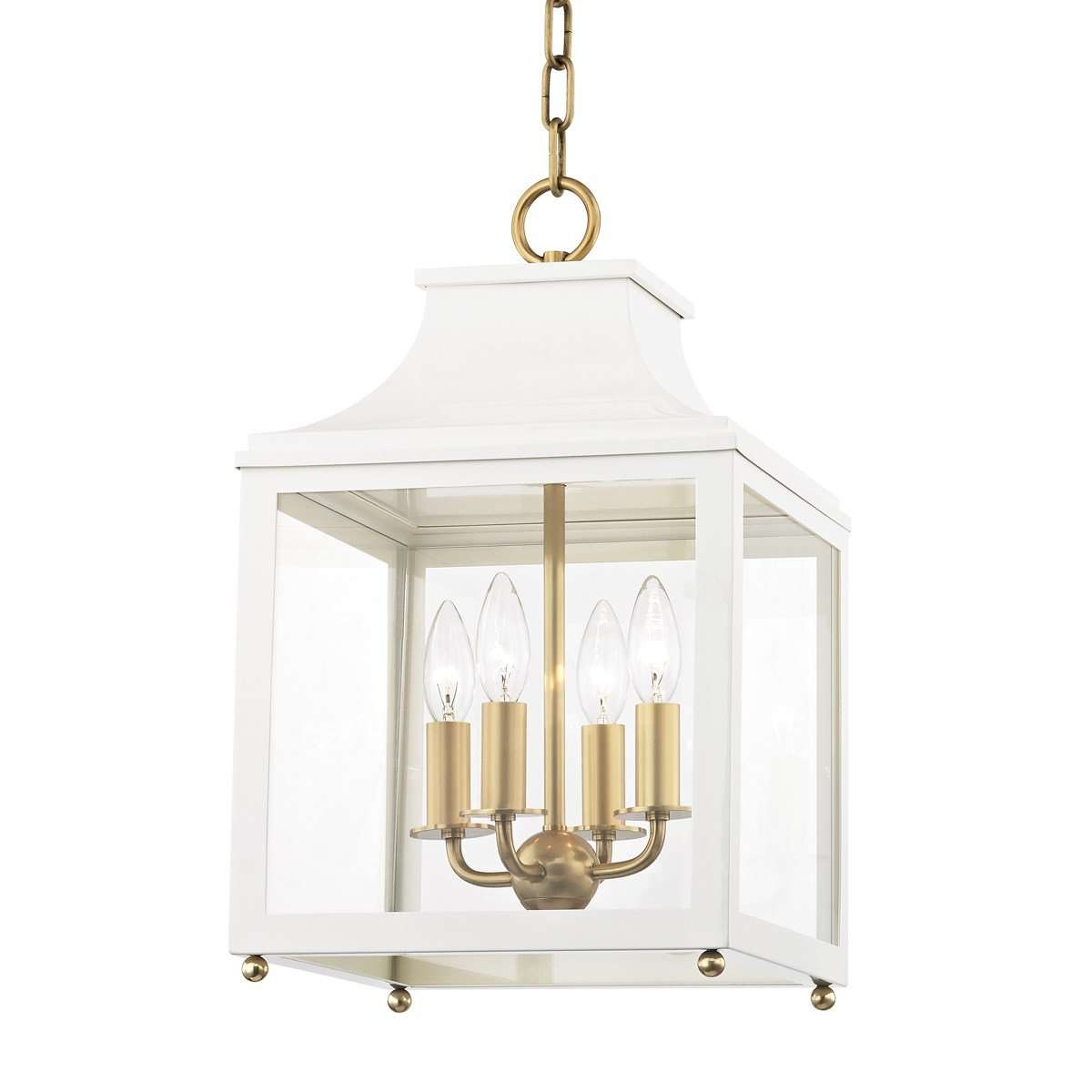 Leigh 4 Light Small Pendant-Mitzi-HVL-H259704S-AGB/WH-PendantsGold/White-3-France and Son