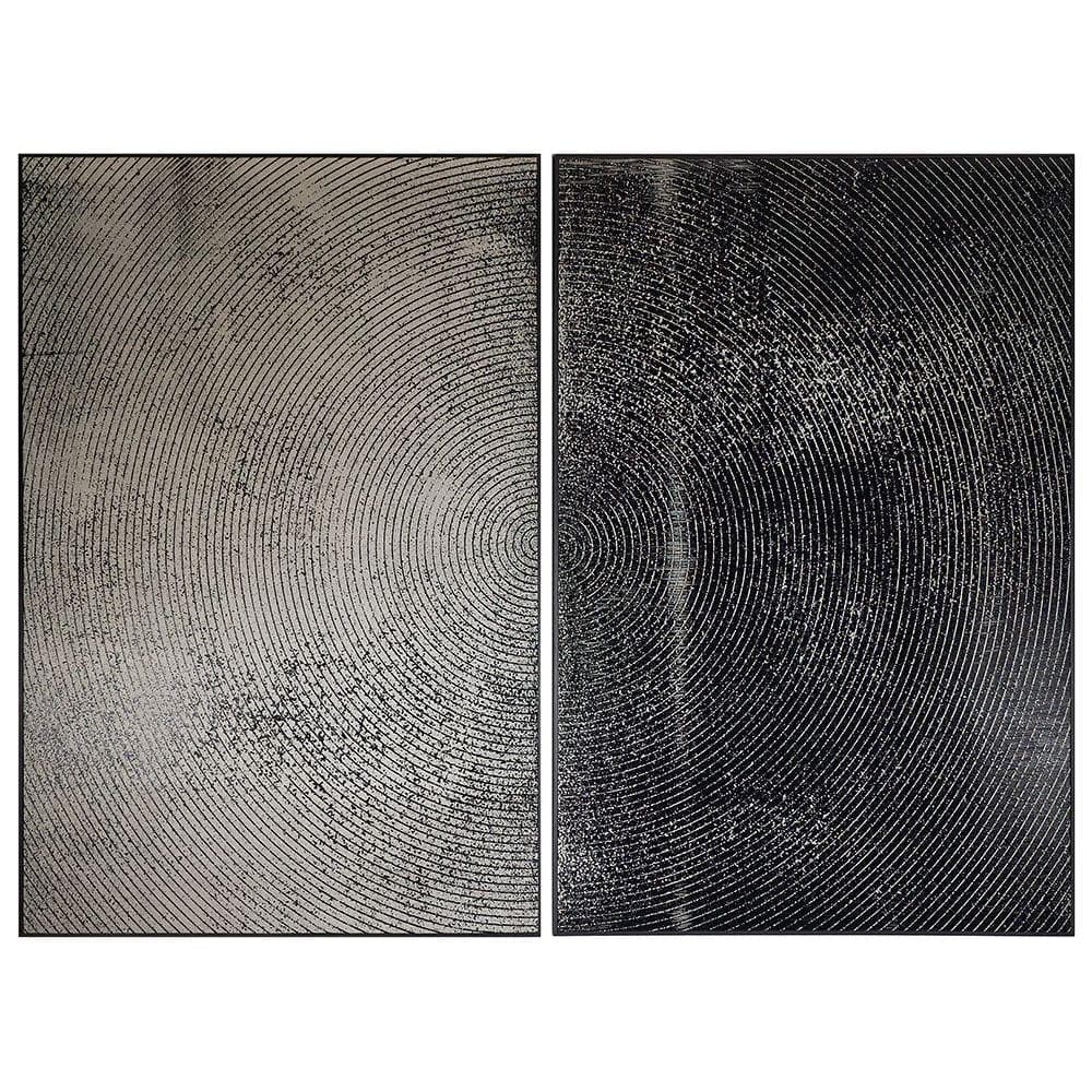 Opposites Attract (Set Of 2) - 40" x 60" - Charcoal Floater Frame-Sunpan-SUNPAN-A0237-Wall Art-2-France and Son