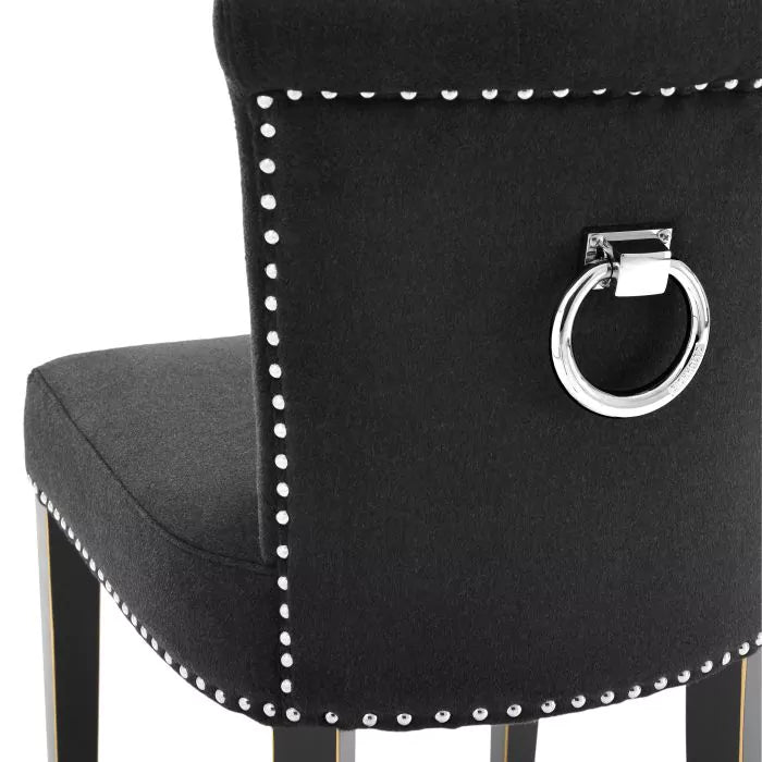 Dining Chair Key Largo black cashmere-Eichholtz-EICHHOLTZ-A105081-Dining Chairs-4-France and Son