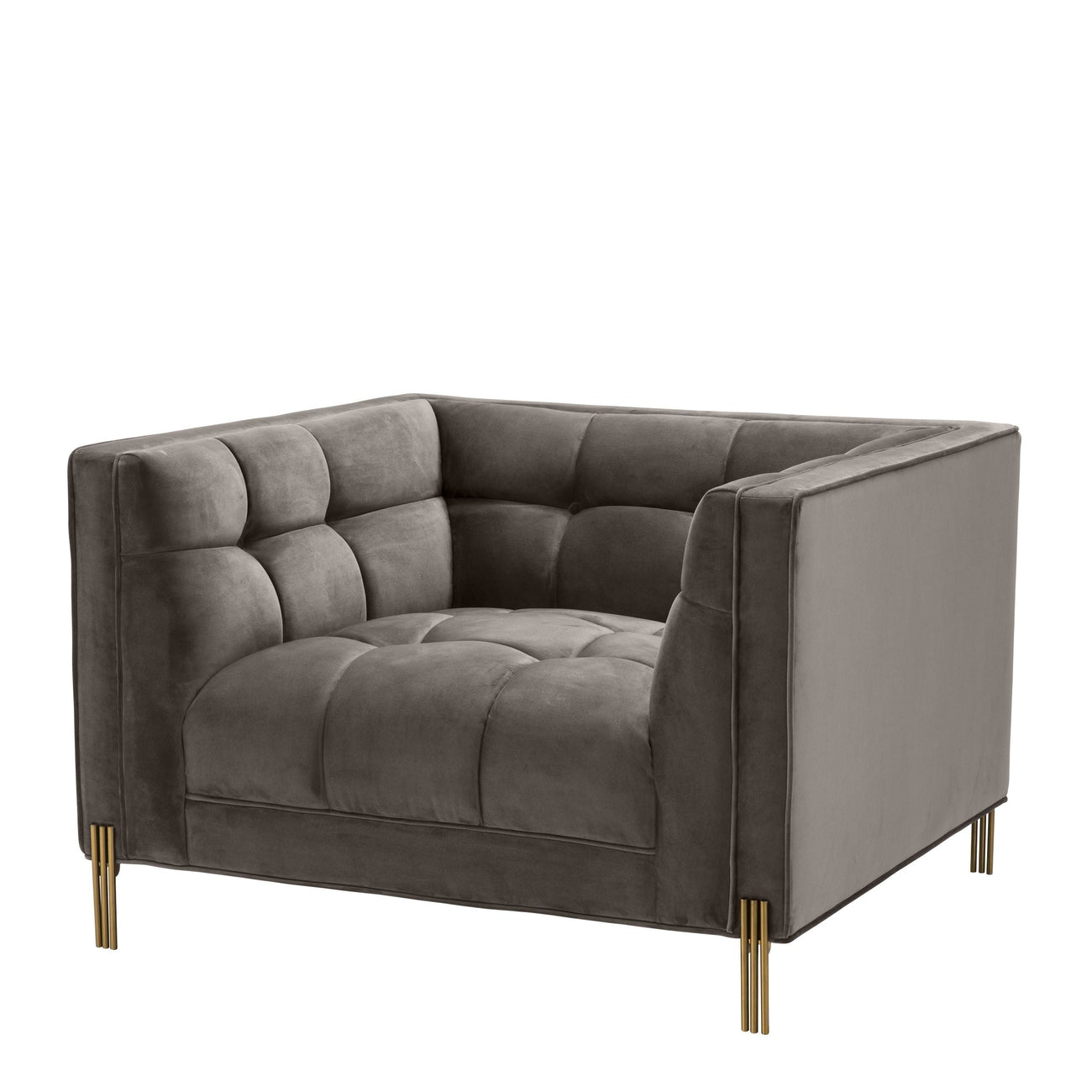 Sienna Chair-Eichholtz-EICHHOLTZ-A113196-Lounge ChairsSavona Grey Velvet-3-France and Son