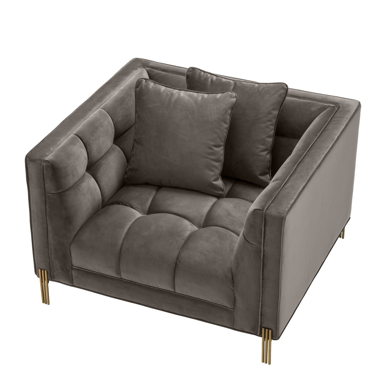 Sienna Chair-Eichholtz-EICHHOLTZ-A113196-Lounge ChairsSavona Grey Velvet-4-France and Son