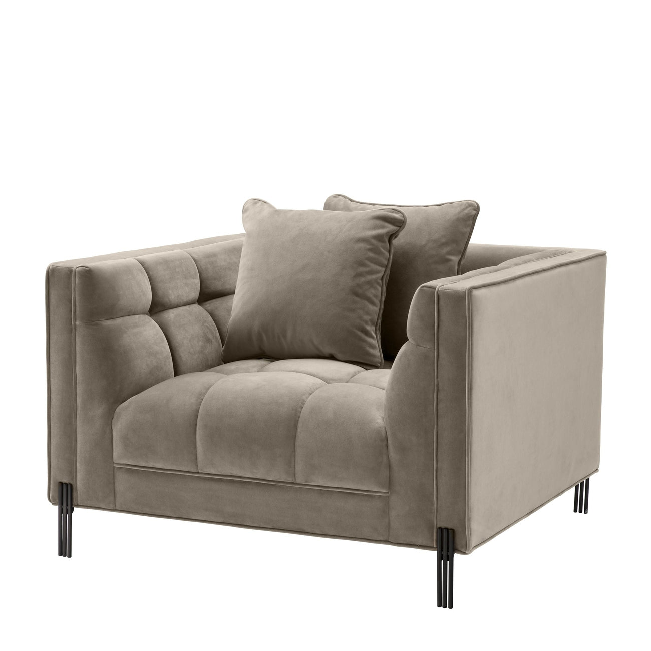 Sienna Chair-Eichholtz-EICHHOLTZ-A113385-Lounge ChairsSavona Greige Velvet-2-France and Son