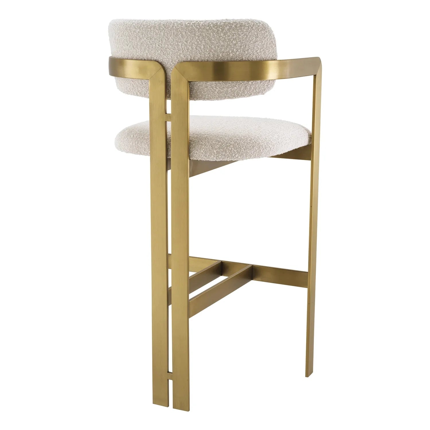 Bar Stool Donato-Eichholtz-EICHHOLTZ-A115049-Bar StoolsBrushed brass finish/bouclé cream-3-France and Son