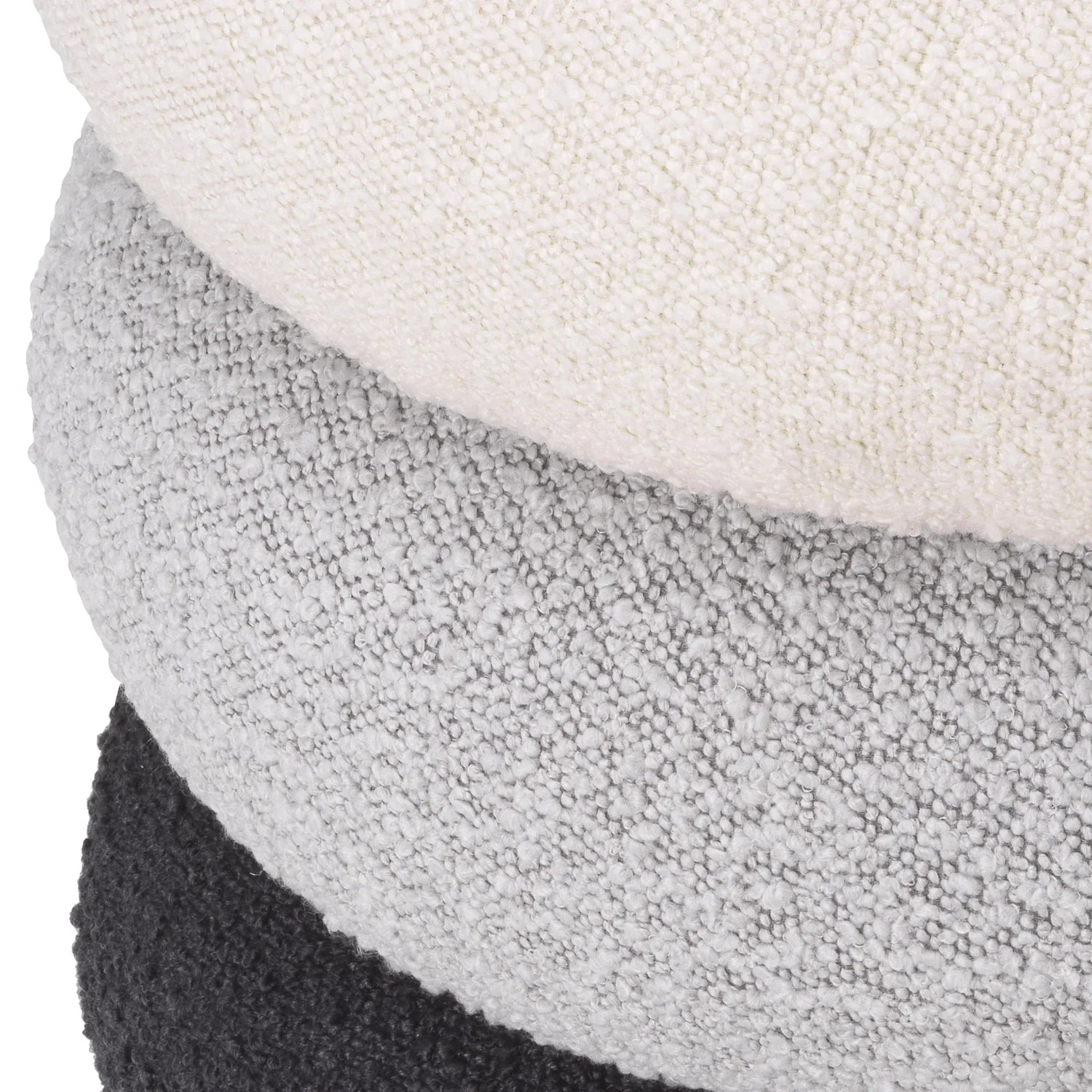 Stool Tulum-Eichholtz-EICHHOLTZ-A116555-Stools & OttomansBouclé cream / bouclé grey / bouclé black-7-France and Son