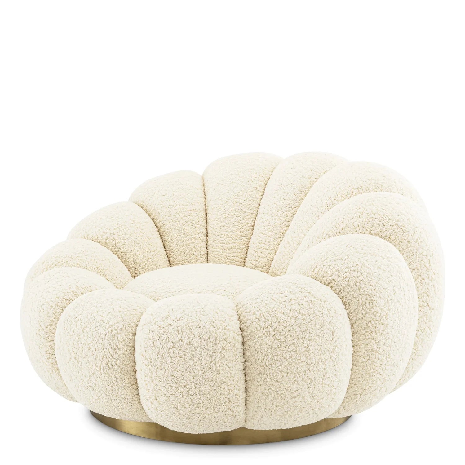 Swivel Chair Mello-Eichholtz-EICHHOLTZ-A116703-Lounge ChairsFaux Shearling-1-France and Son