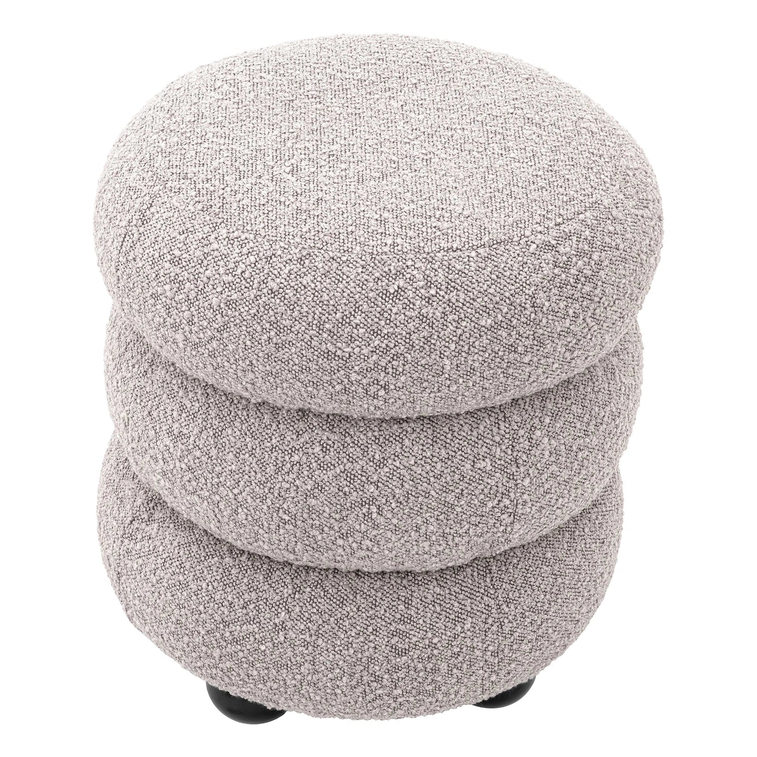 Stool Tulum-Eichholtz-EICHHOLTZ-A116555-Stools & OttomansBouclé cream / bouclé grey / bouclé black-4-France and Son