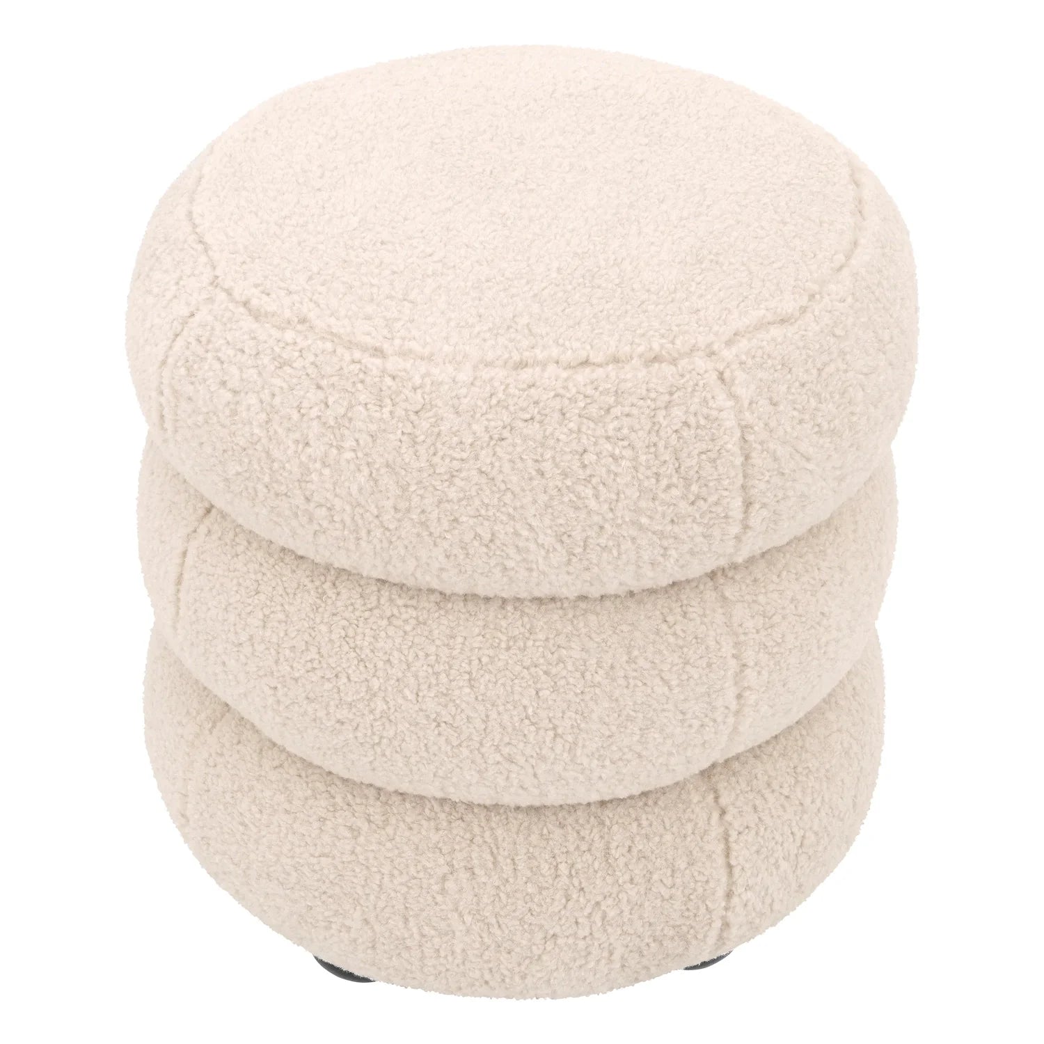 Stool Tulum-Eichholtz-EICHHOLTZ-A116555-Stools & OttomansBouclé cream / bouclé grey / bouclé black-6-France and Son