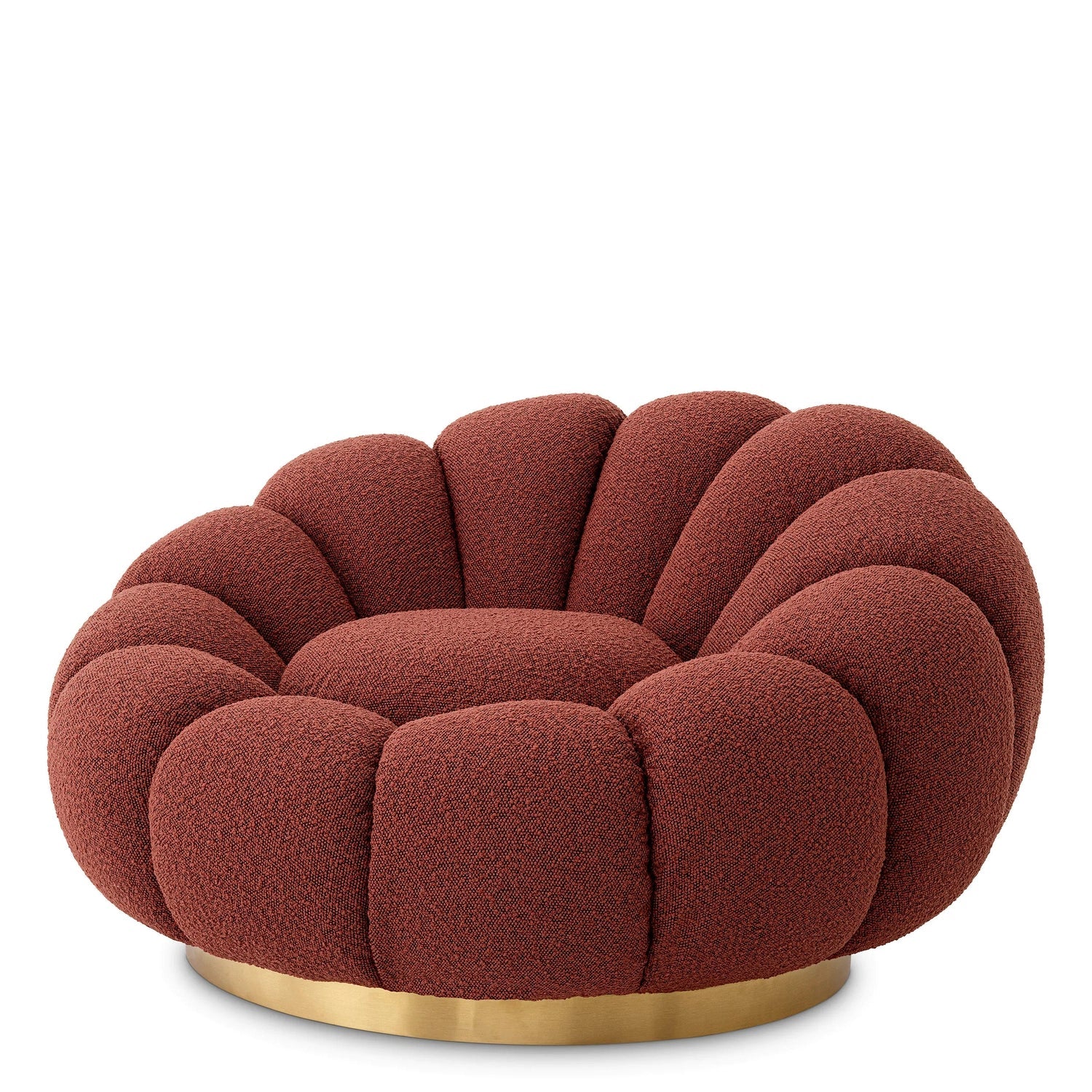 Swivel Chair Mello-Eichholtz-EICHHOLTZ-A117102-Lounge ChairsBouclé Rouge-3-France and Son