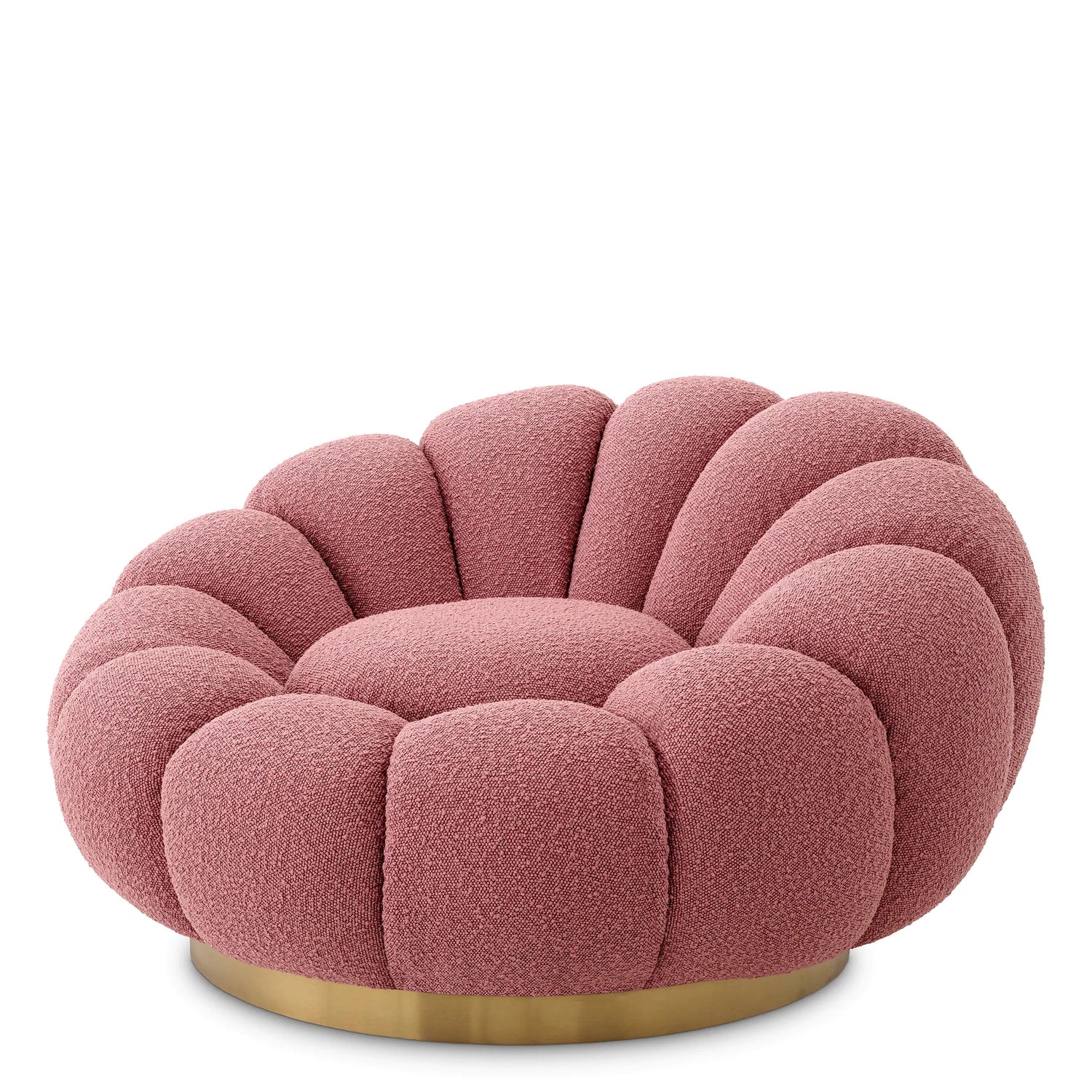 Swivel Chair Mello-Eichholtz-EICHHOLTZ-A117103-Lounge ChairsBouclé rose-4-France and Son